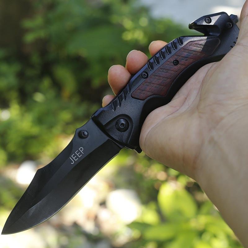 An outdoor knife with a folding knife, a multi-purpose survival knife, and a high-strength sharper use