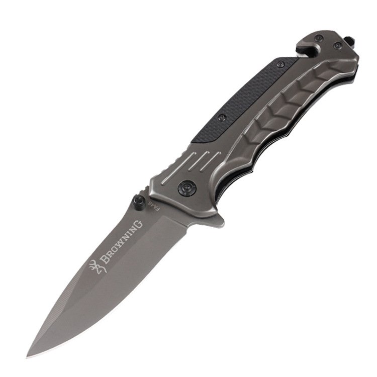 An outdoor knife with a multi-purpose tactical high-hard window breaker carrying a field knife to survive in the wilderness