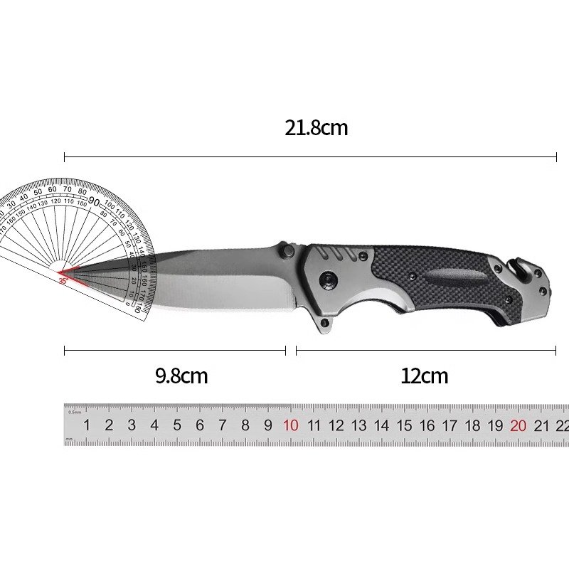 A folding knife, a fruit knife, and a knife for survival outside the house
