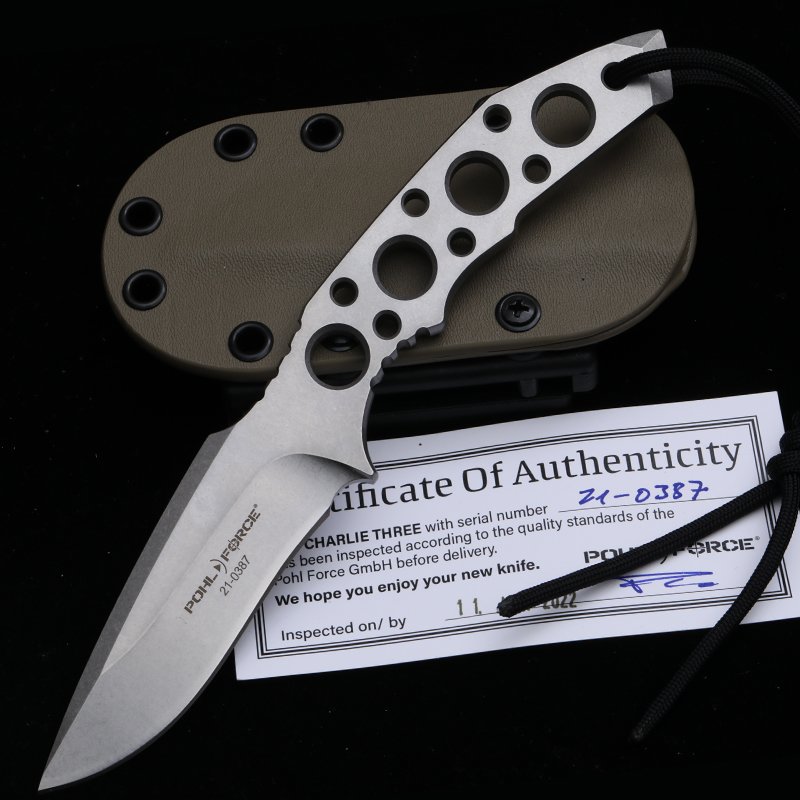 GERMAN FIELD CAMPING KNIFE WITH HIGH-STRENGTH TACTICAL HETEROTOGRAPHY FOR POHLFORCE