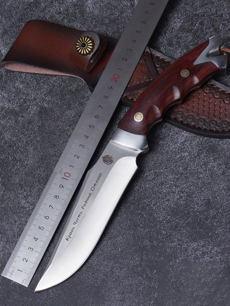 An outdoor knife bearing steel, a multi-purpose survival knife, and a carbon- and steel-engineer than a first