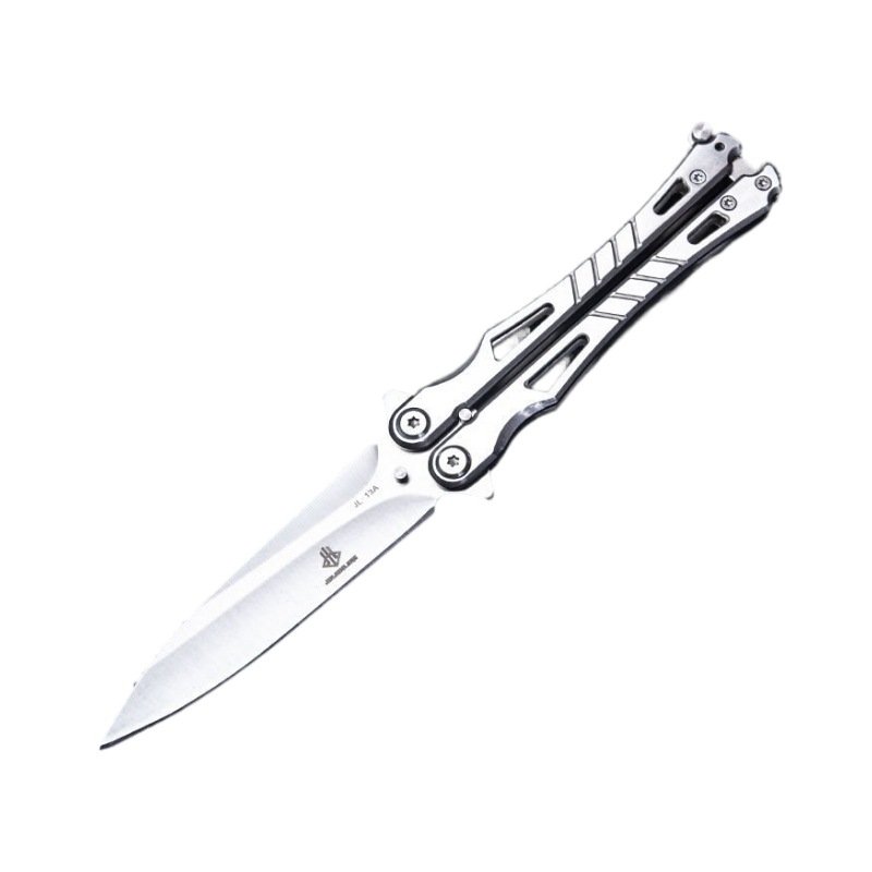 Damascus's folding knife, Butterfly's knife, and it's a hand-sharp knife, and it's a toy