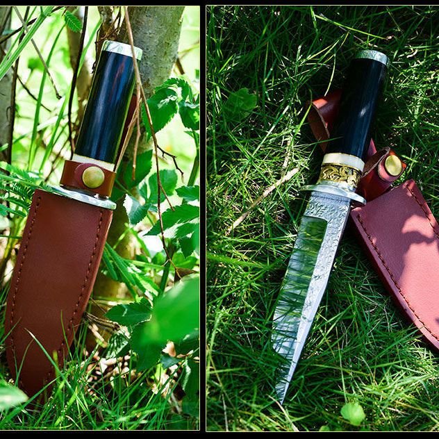 Northman's little straight knife outside the house with a fruit knife on the hill, hunting a meat knife with a sharp, hard knife