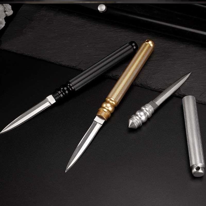An outdoor multipurpose cartridge knife to protect yourself from you, and a multipurpose fruit knife with a broken window tool