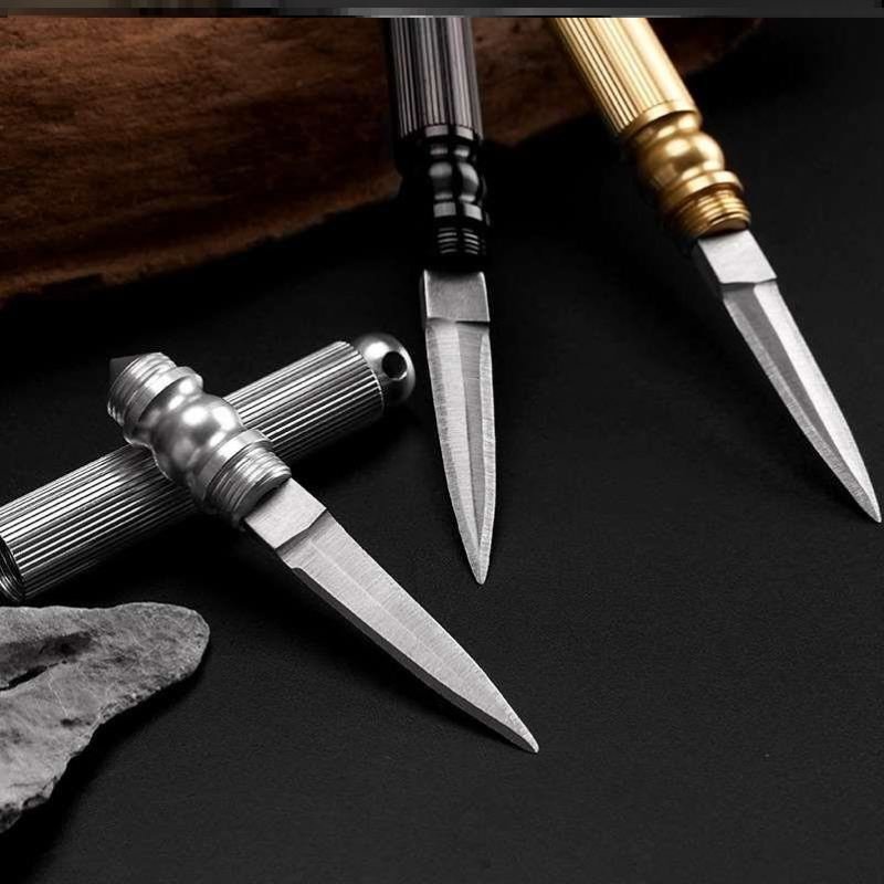 An outdoor multipurpose cartridge knife to protect yourself from you, and a multipurpose fruit knife with a broken window tool