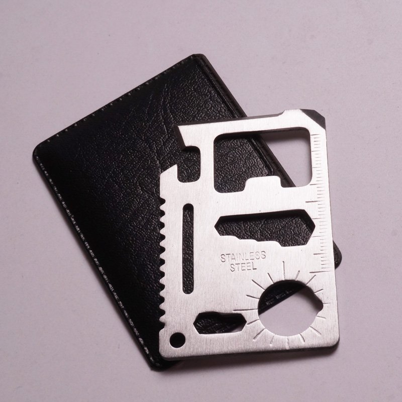 An outdoor multi-purpose mountain climbing tool with a card card-based knife