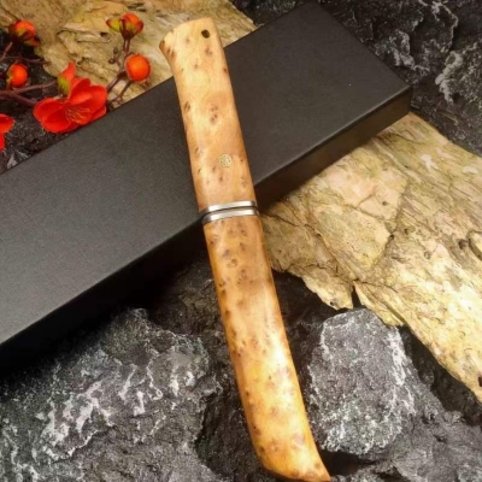 Damascus steel high-hard field survival knife with a sharp hand that eats meat camping