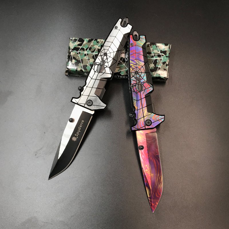 Open-air folding of a spider knife, stainless steel field camping bag for a knife