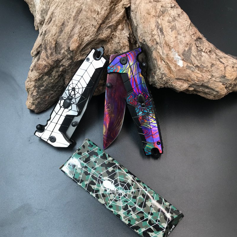 Open-air folding of a spider knife, stainless steel field camping bag for a knife