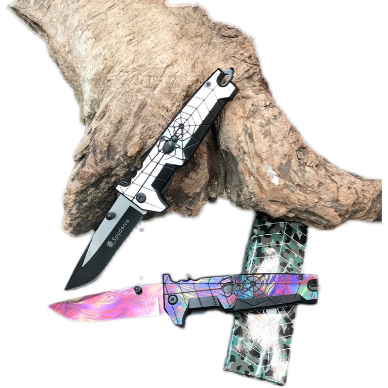 Open-air folding of a spider knife, stainless steel field camping bag for a knife
