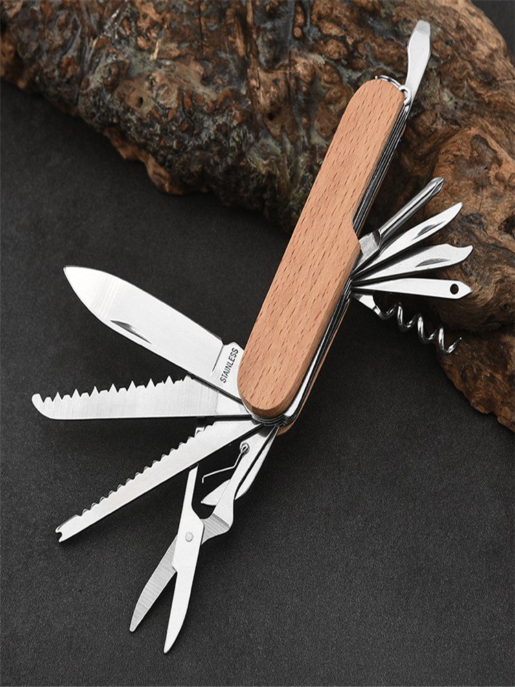 Swiss multi-purpose knife field camping sharp folding of fruit knife-protective hand-to-hand combination tool