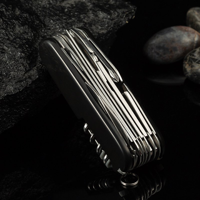 A multi-purpose knife to a field camp folding tool to survive in the field with a fruit knife on your vehicle