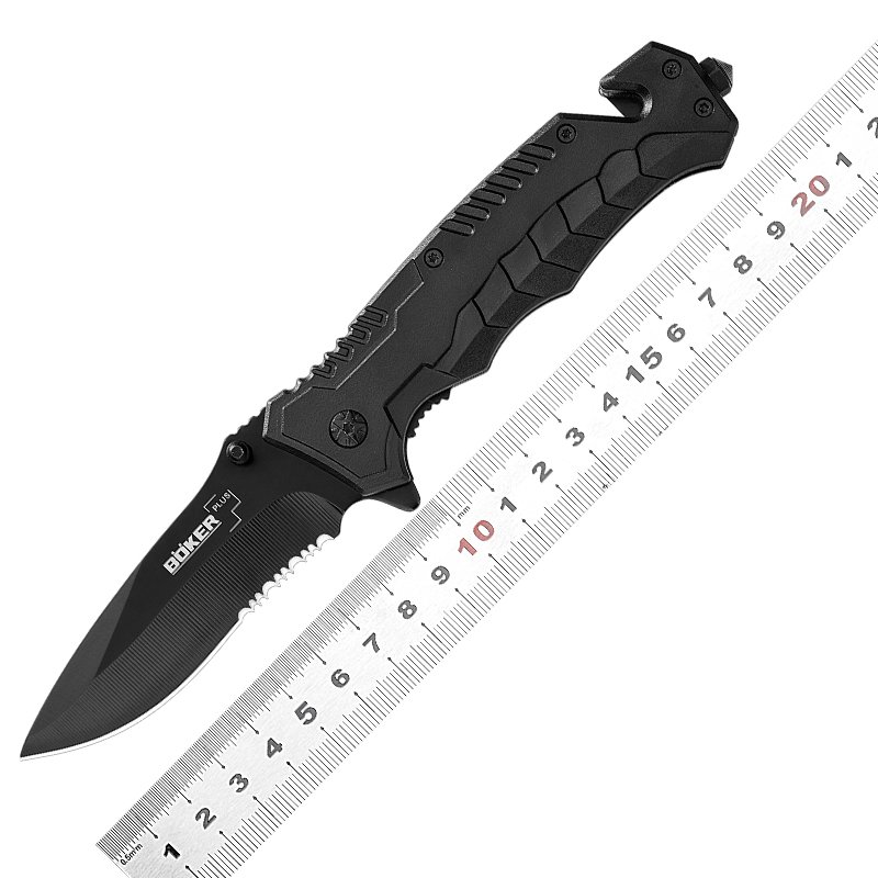 An outdoor multifunctional walk-on with a small knife, with a high-string, stainless steel and fruit cutter