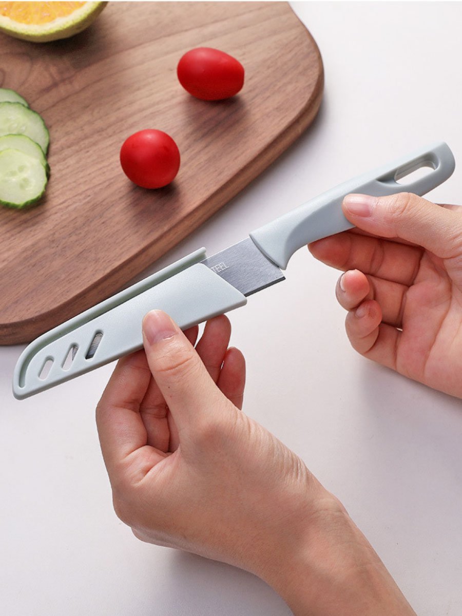 Fruit knife stainless steel belts to protect a guacamole peeler