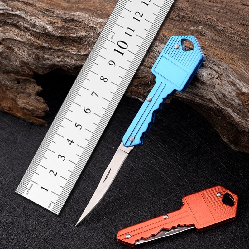 Portable key knife with a small knife on the outside