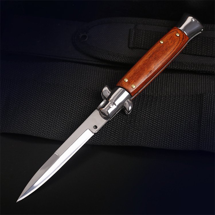 And the Italian mafia, with a folding knife, has a hard-on-the-out, a small knife to survive