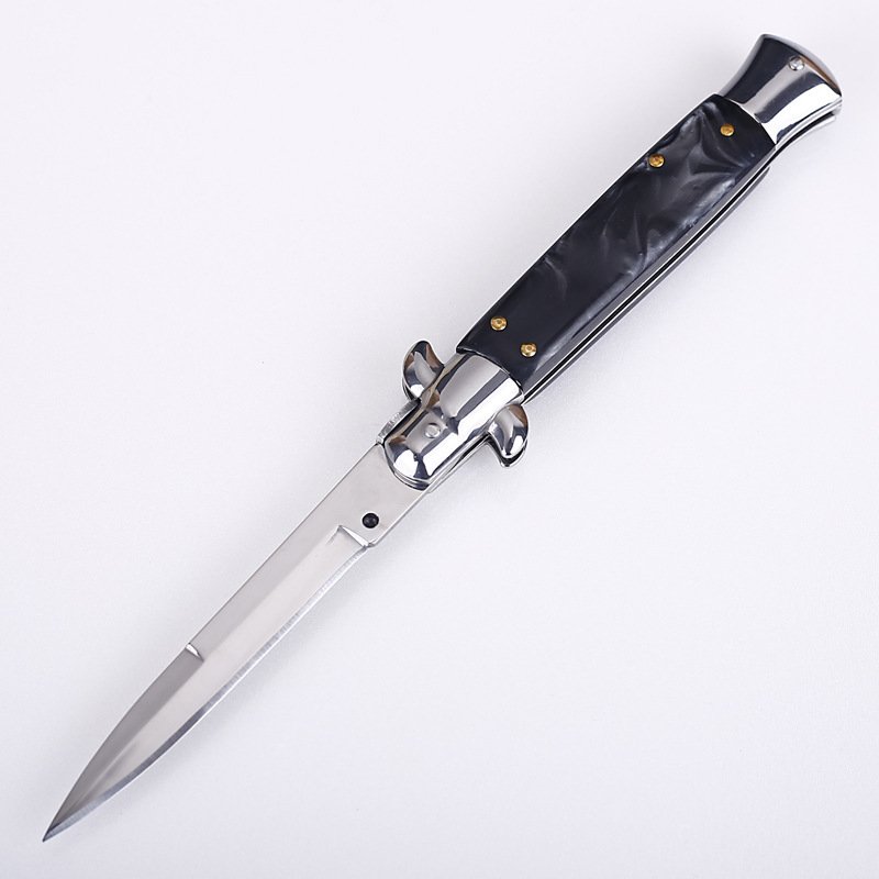 And the Italian mafia, with a folding knife, has a hard-on-the-out, a small knife to survive