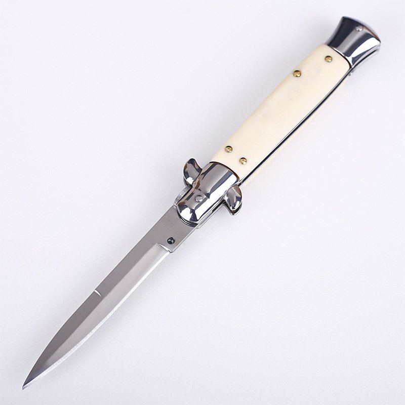 And the Italian mafia, with a folding knife, has a hard-on-the-out, a small knife to survive