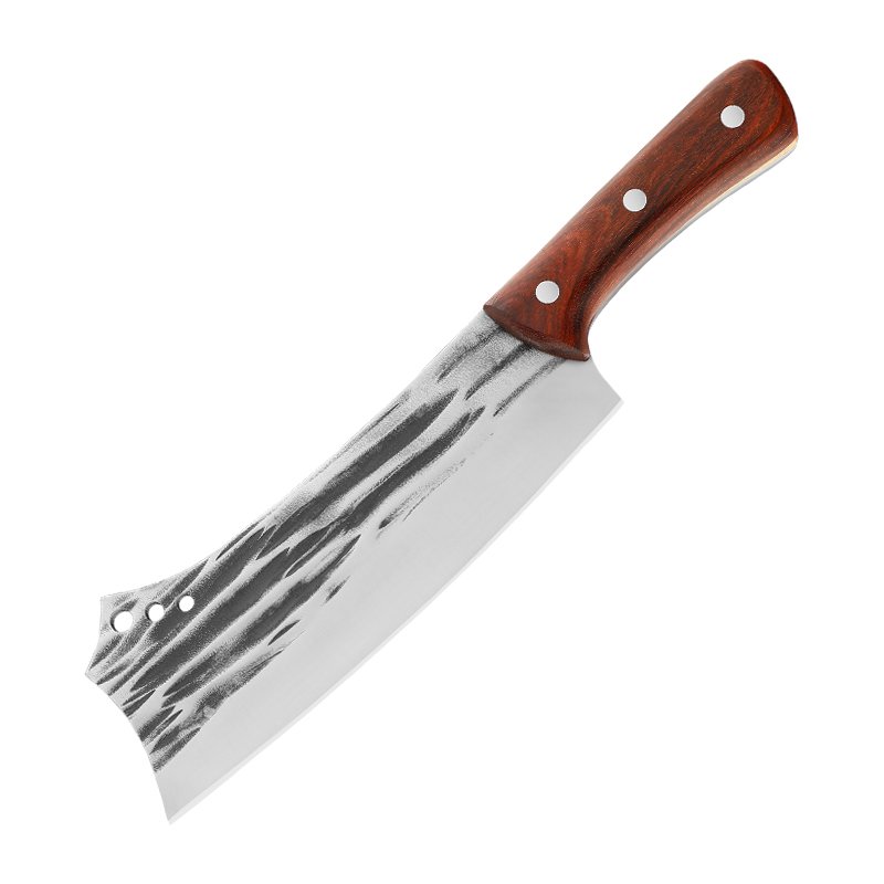 The exterior cutter poachers saw the wood cutter camping and the life-saving knife opened the road and the family used the machete