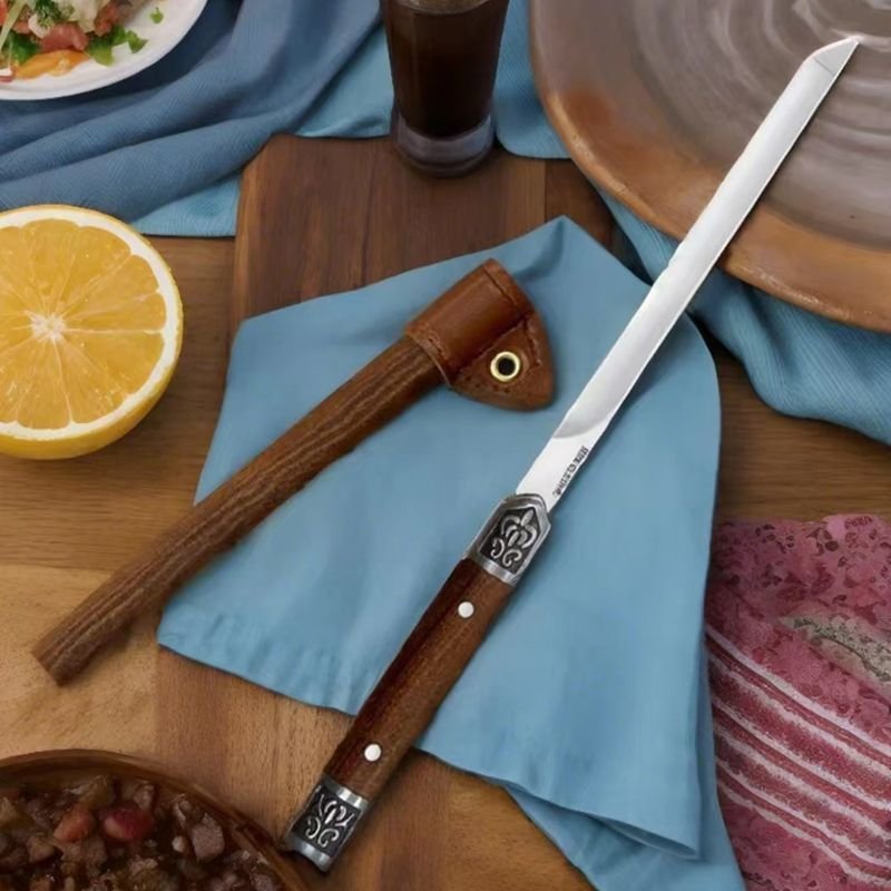 Germany imported a long sharp cutter and cut his flesh with a simple hand-carving knife