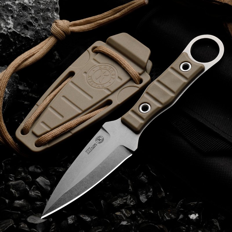 A small knife with a wild guacamole with a straight knife