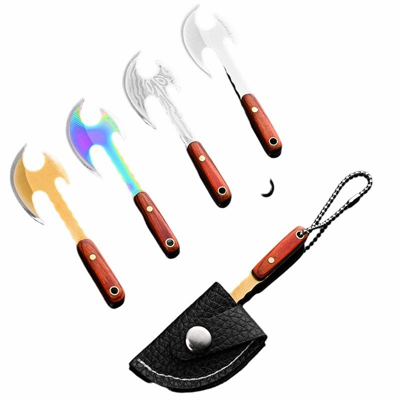 THE EDC KNIFE, THE MINI-AX, THE PELLETS, THE CHEST, THE CHEST, THE DELIVERY KNIFE