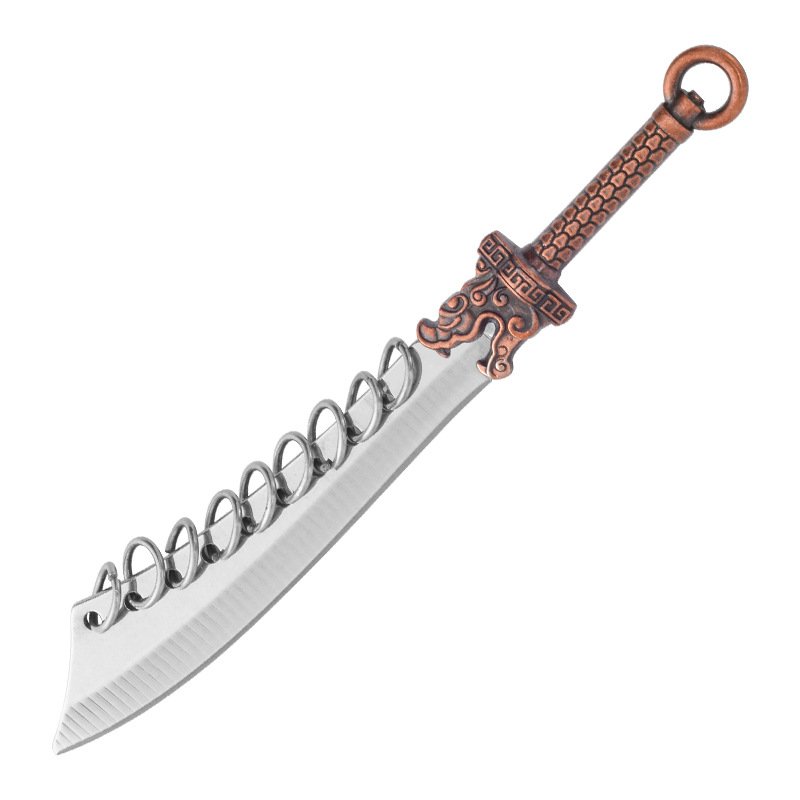 The mini-snipes with the handiwork of a nine-ringed, ancient cold weapon model, a delivery knife
