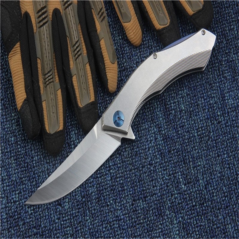 ALL STEEL BEAR BLUE MOON HIGH D2 STEEL BEARINGS CAMPING WITH A KNIFE AND A FOLDING EDC BLADE