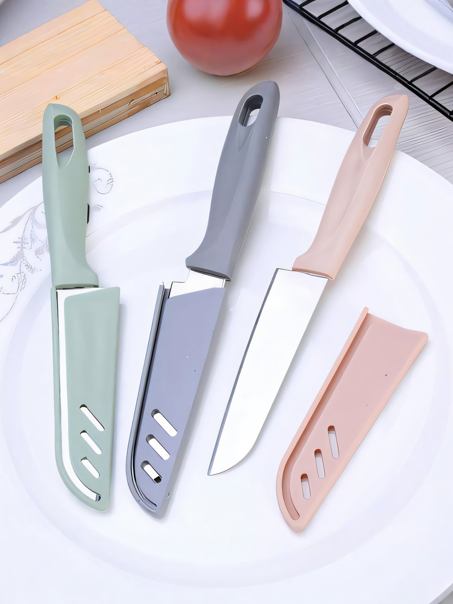 Stainless steel fruit cutter, fruit cutter for home-based student dormitories, multifunctional with paper office cutter