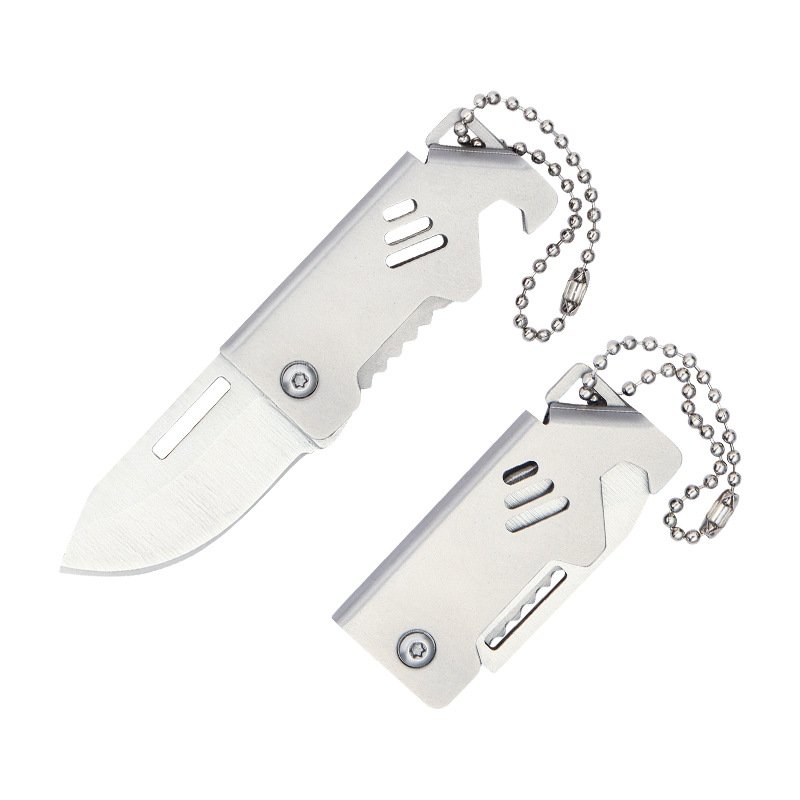 A small, high-intensity, sharp-cut fruit knife outside the house