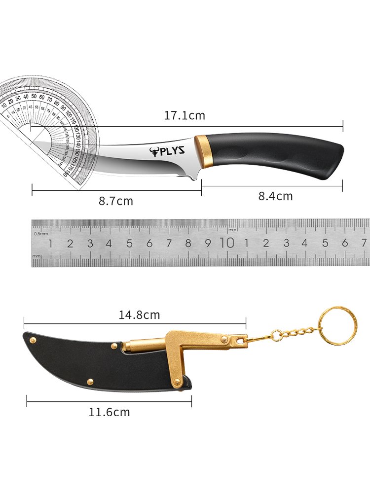 A small knife with a high-intensity field knife and a multi-purpose fruit knife with a meat knife