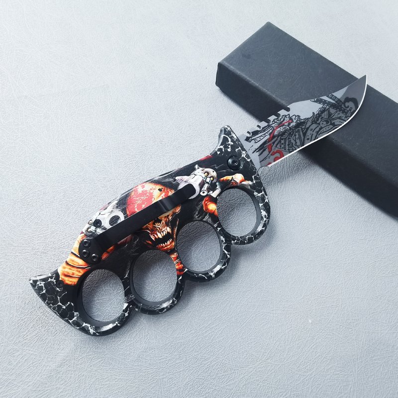 The new high-grade imported camping tiger means the red mark of a portable open-air steel-proofing knife