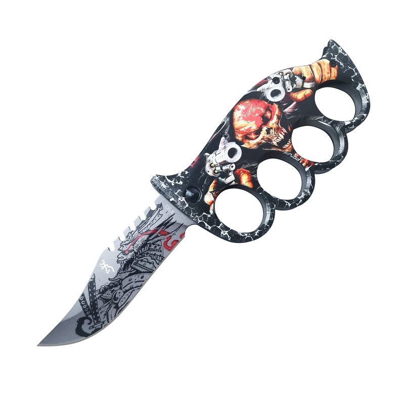 The new high-grade imported camping tiger means the red mark of a portable open-air steel-proofing knife