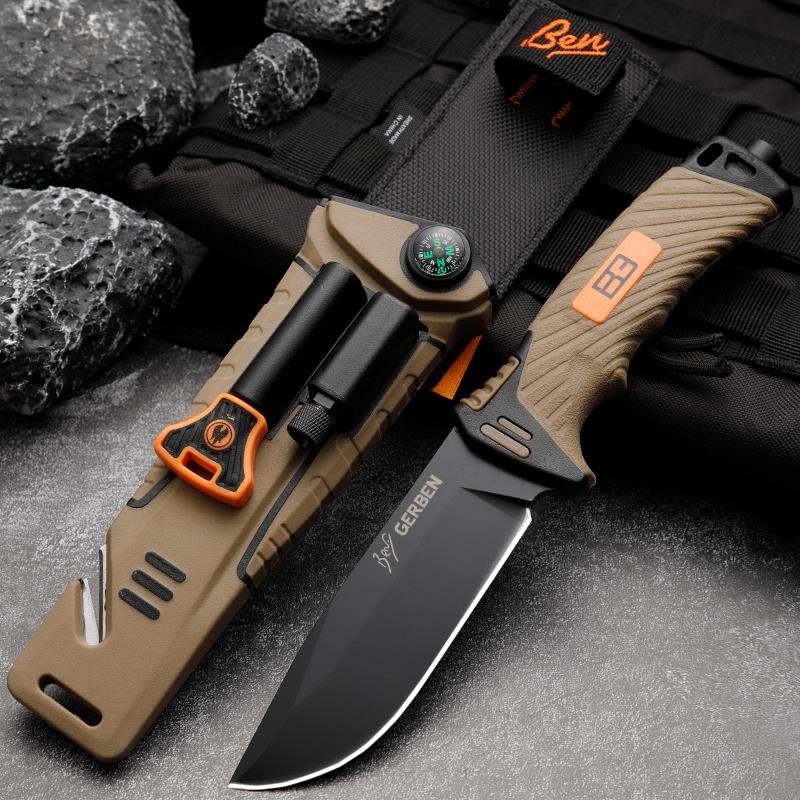A multi-purpose outdoor knife with a high-strength sharp knife to survive in the wilderness