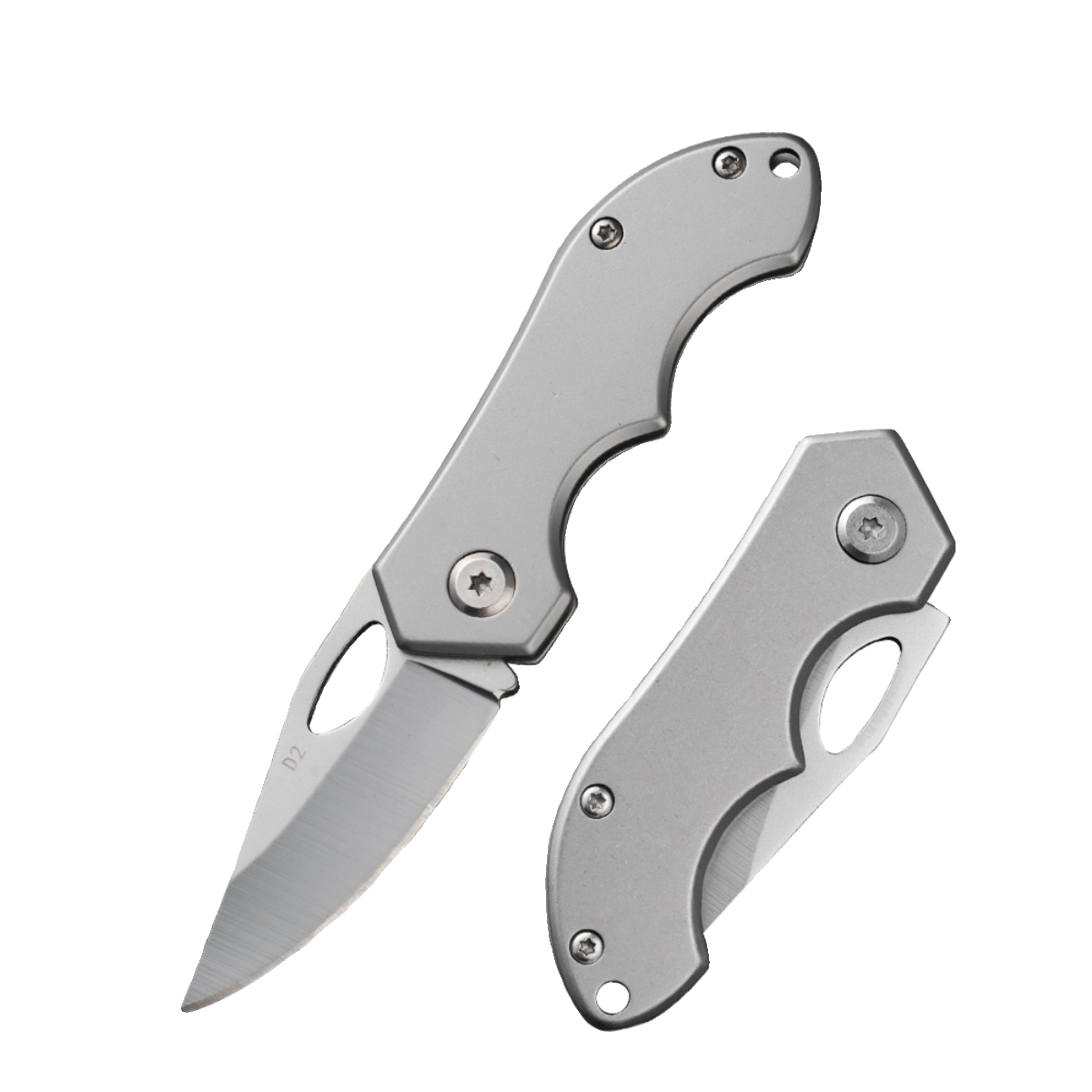 Stainless steel folding sharp fruit knife mini-slice with a high-hard cutter key on the outside