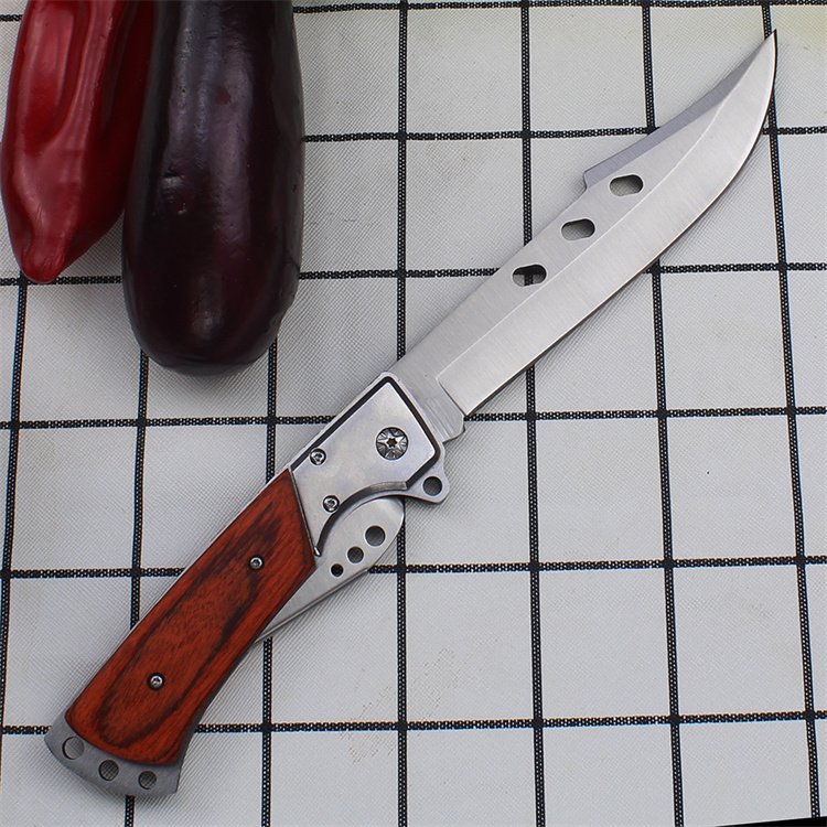 With a rusty steel-tailed, sharp fruit knife, and a high-string folding knife