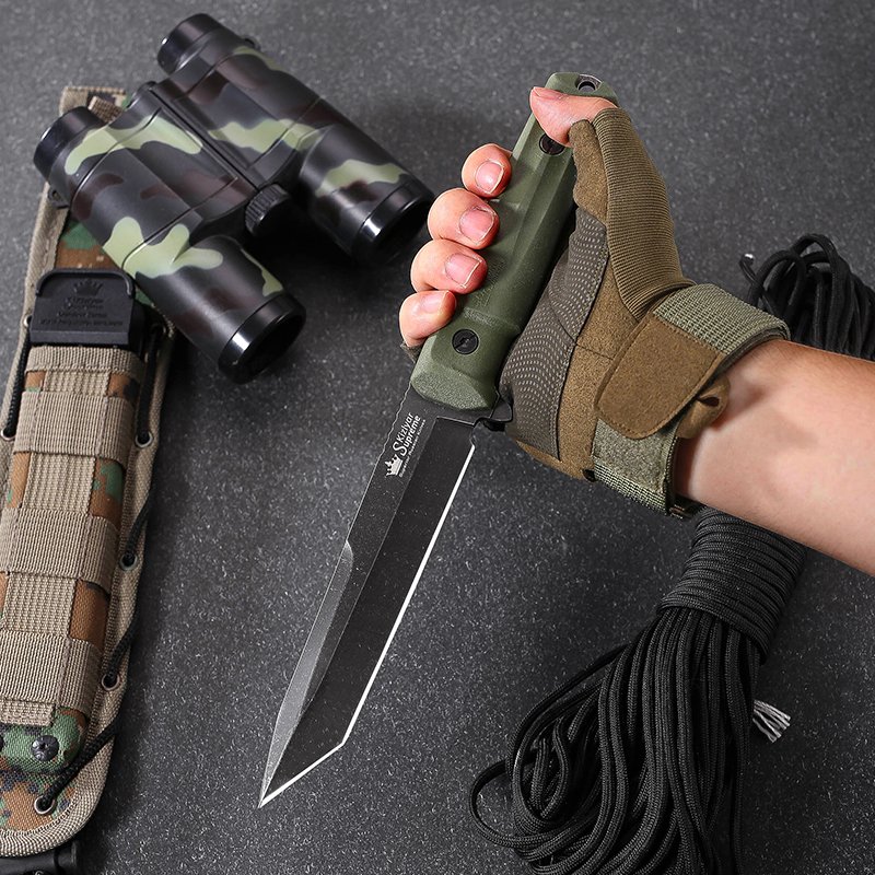 An outdoor knife with a wild survival knife