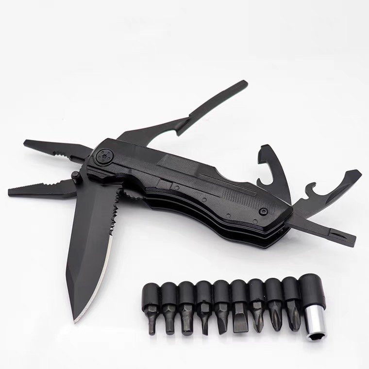 MULTI-PURPOSE EDC SET-UP TOOL TO PEG THE OUTSIDE AND FOLD THE PLIER TO THE MOUNTAIN CAMPER