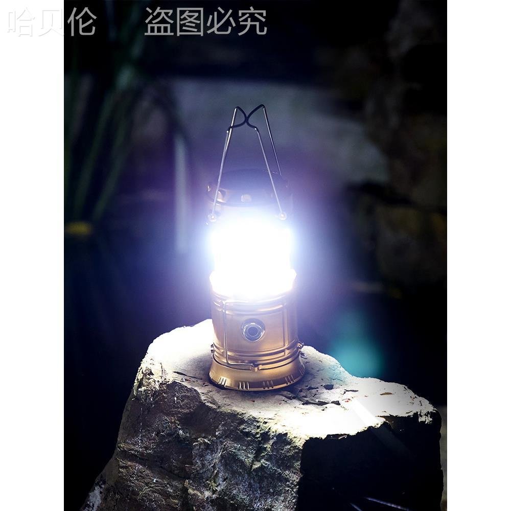 Solar outdoor camping lights are extended to recharging wild old hand-held tents with household lighting
