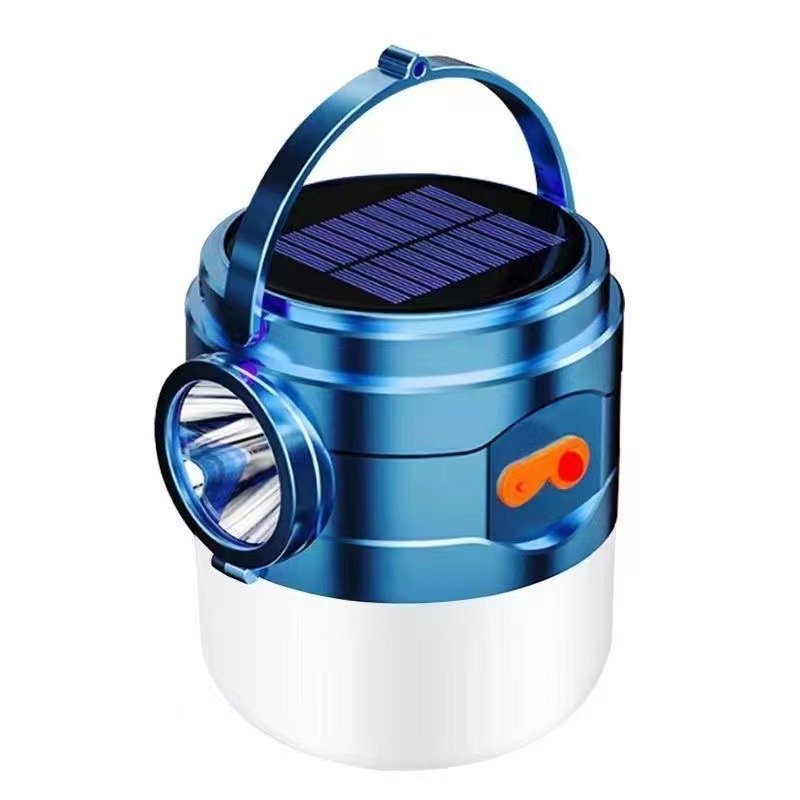 Outdoor solar power-charged emergency lighting household mobile night market stand-off light-charged camp light bulb flashlight flashlight