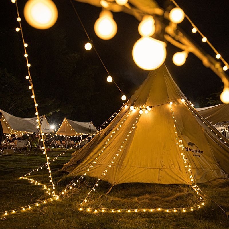An outdoor camper camper camper lighted the air and waterproof the lighted tent lighted the camp