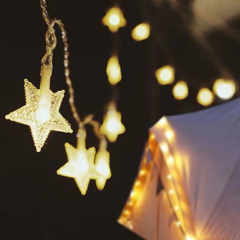 The outdoor camping climate light USB set up a camping decorating tent for birthdays