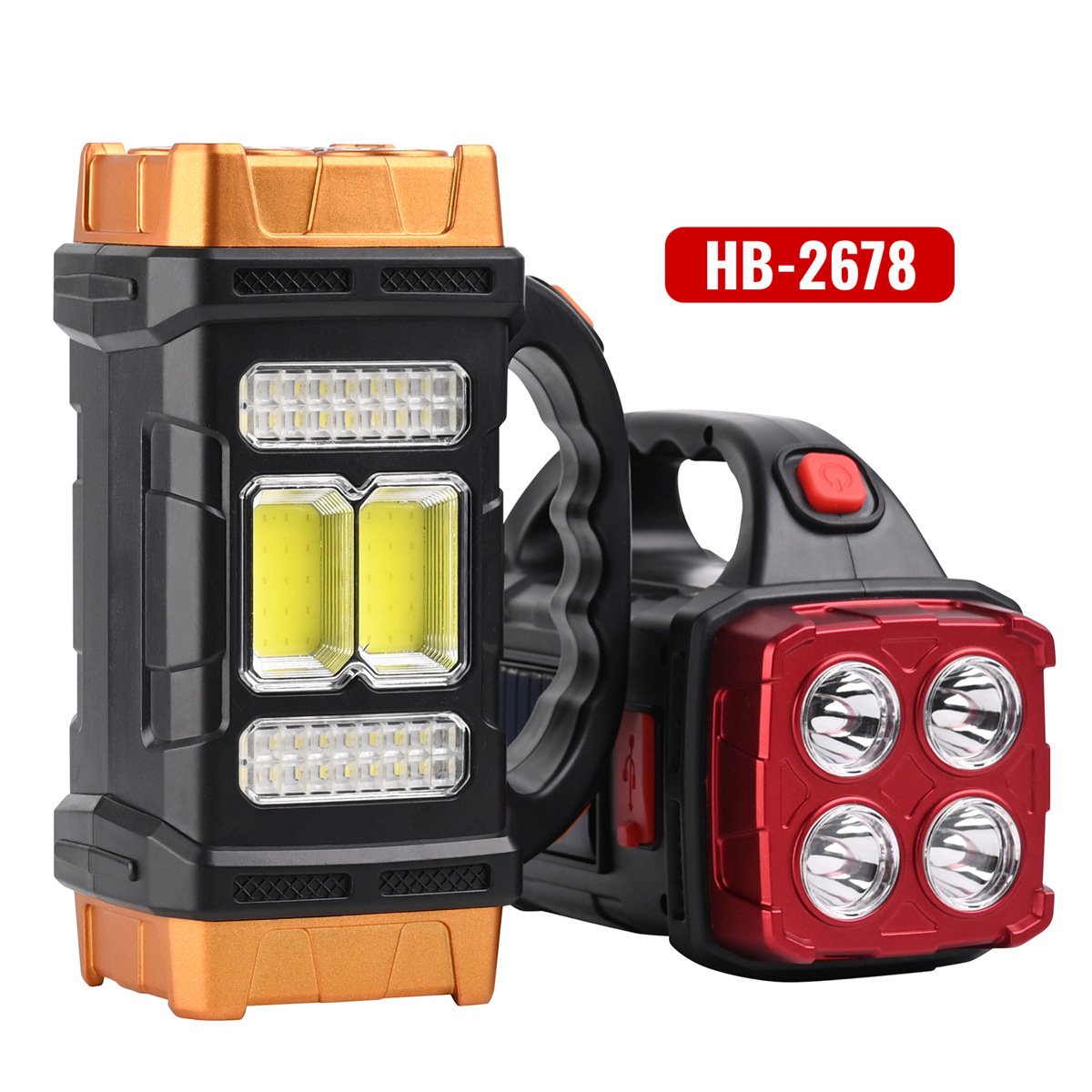 CROSS-BORDER MULTI-PURPOSE COB OUTDOOR EMERGENCY HAND-HELD SEARCHLIGHTS SOLAR USB CHARGED CAMP LIGHTS