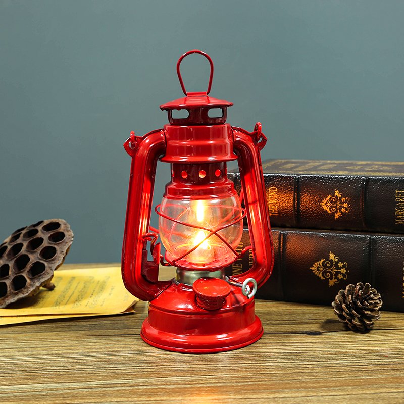 Old-fashioned kerosene lamps with kerosene-fired oil lamps and out-of-house lights for ponys