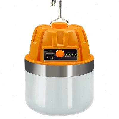 outdoor camping lights were over-lighted, led-charged lighting lights were hung on camping tents with a long and long emergency