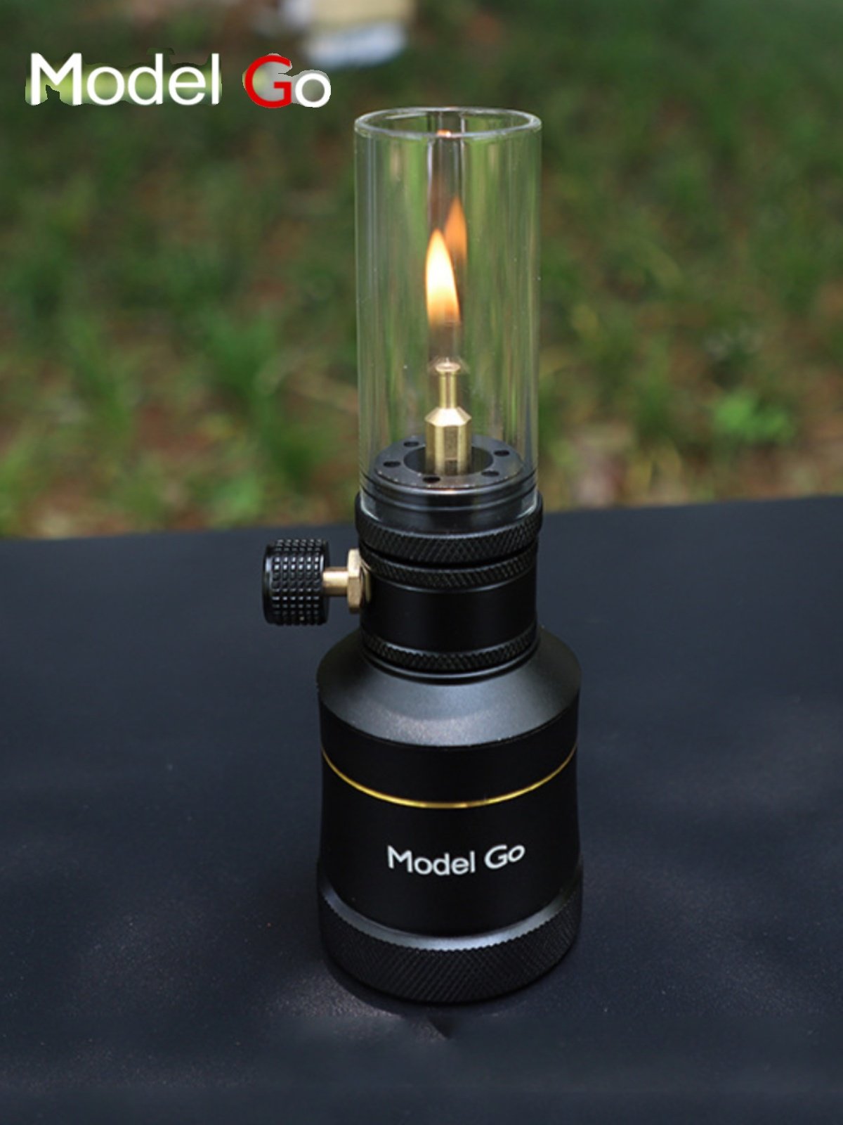 Butterfly Valley camped with a small gas lamp outside the camp to light a candlelight inflating a tank tent lamp