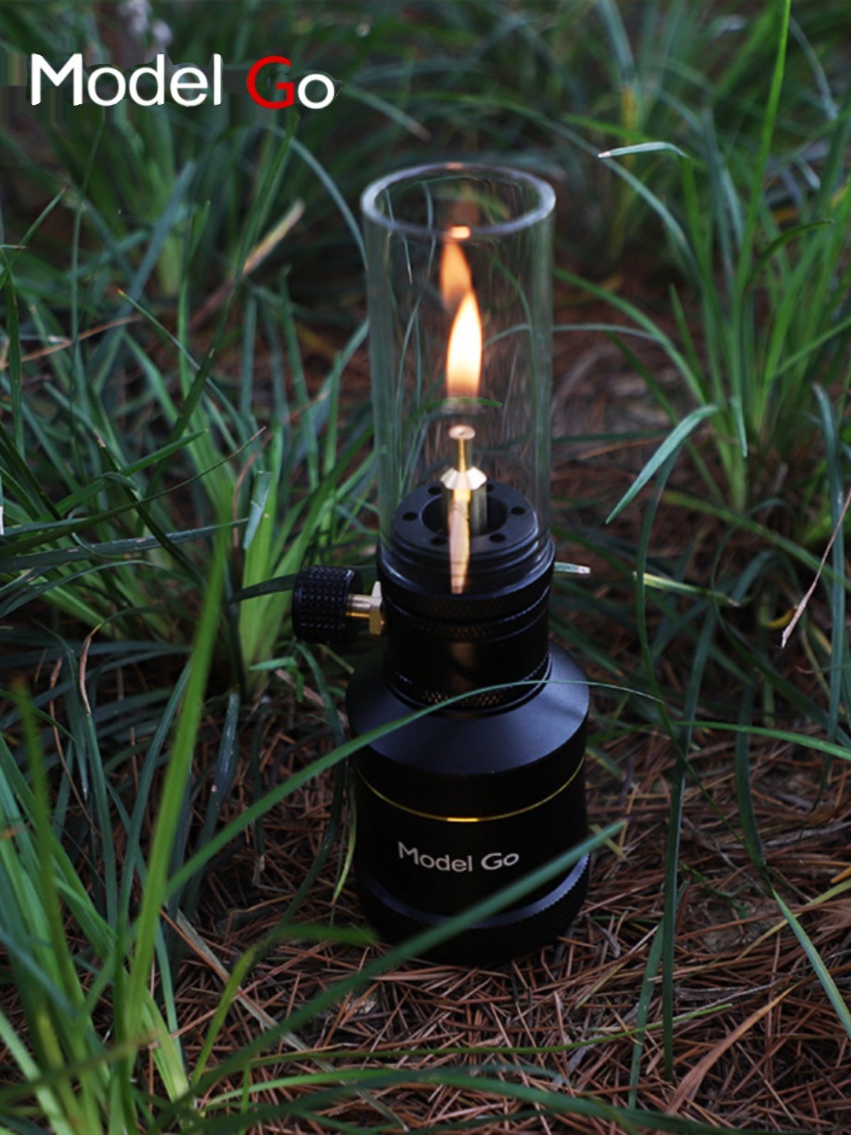 Butterfly Valley camped with a small gas lamp outside the camp to light a candlelight inflating a tank tent lamp