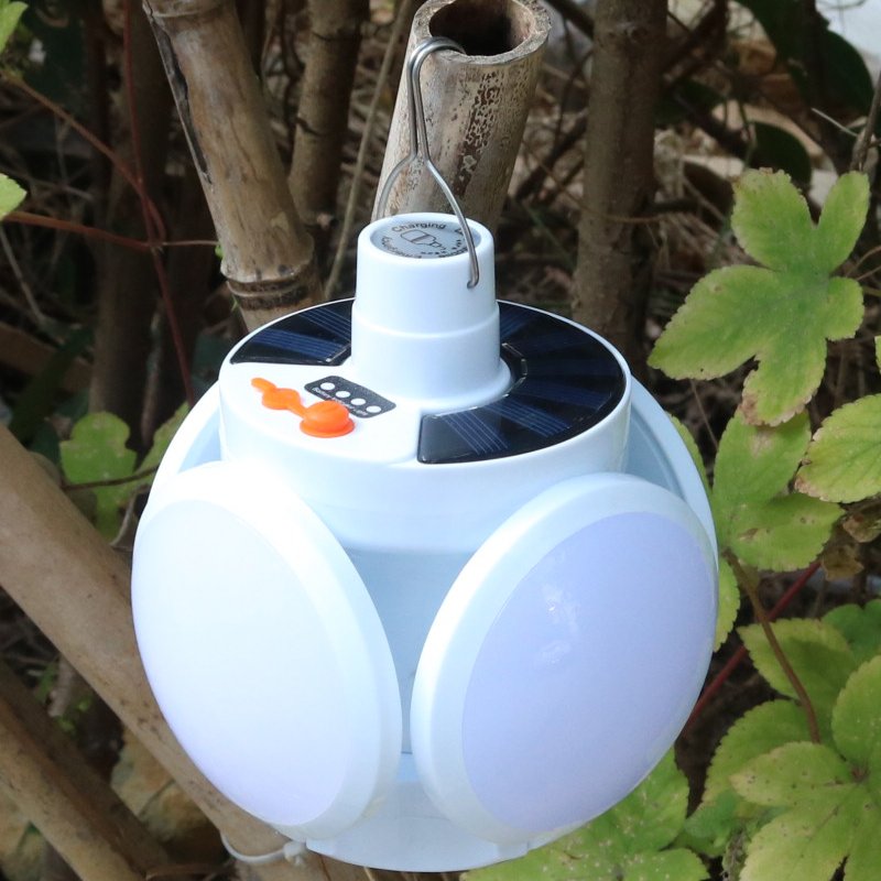 Foldable soccer lights, light tents, light-efficient light bulbs to charge solar energy