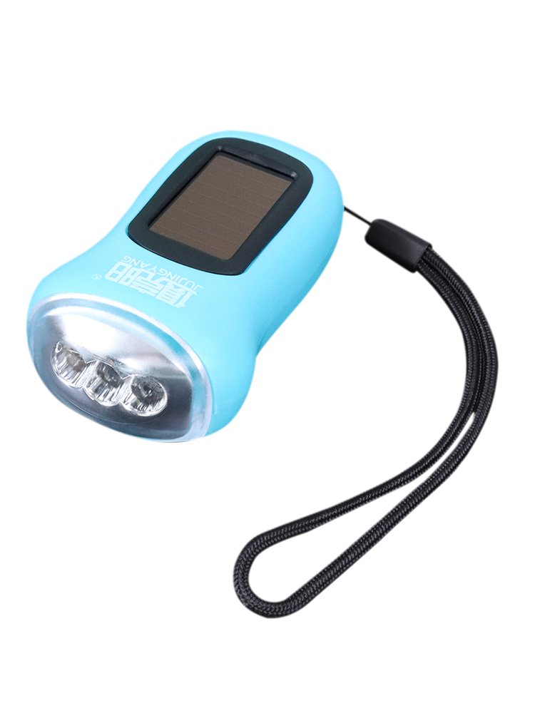 Hand-to-hand solar-powered flashlights for night-to-night emergency lighting for elderly children in student dorms