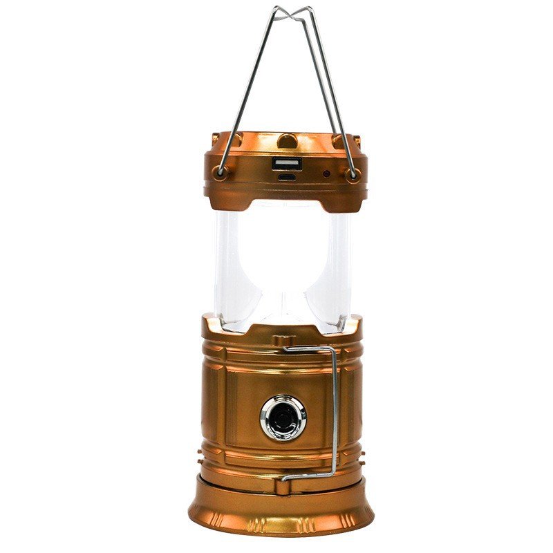Multi-purpose camping lights stand on the outdoors of the camp with a solar power lamp and emergency light on the street